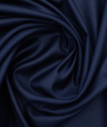 Panero Men's Wool Structured 3.75 Meter Unstitched Suiting Fabric (Dark Royal Blue)