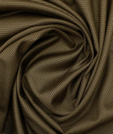 Panero Men's Terry Rayon Structured 3.75 Meter Unstitched Suiting Fabric (Peanut Brown)