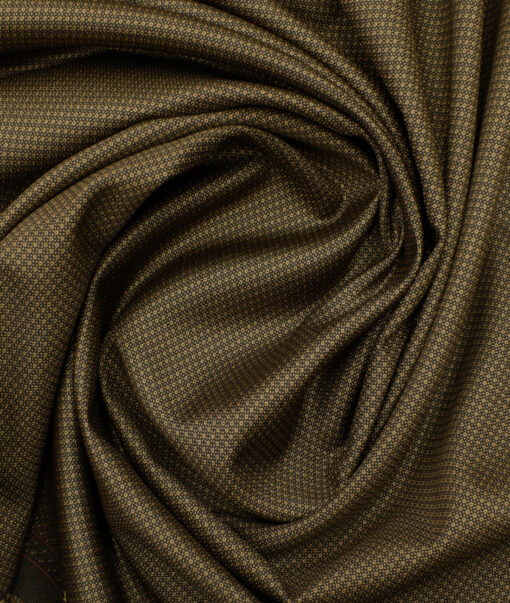 Panero Men's Terry Rayon Structured 3.75 Meter Unstitched Suiting Fabric (Peanut Brown)