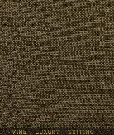 Panero Men's Terry Rayon Structured 3.75 Meter Unstitched Suiting Fabric (Peanut Brown)