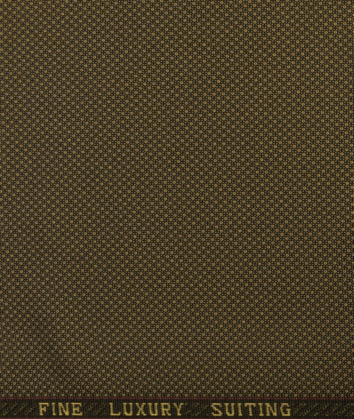 Panero Men's Terry Rayon Structured 3.75 Meter Unstitched Suiting Fabric (Peanut Brown)