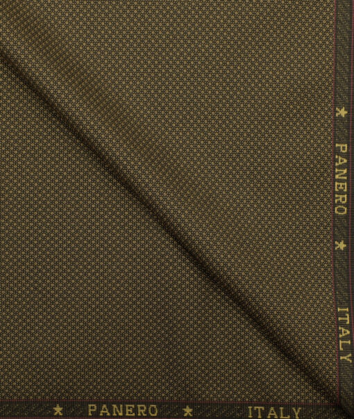 Panero Men's Terry Rayon Structured 3.75 Meter Unstitched Suiting Fabric (Peanut Brown)