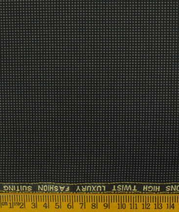Spada Men's Terry Rayon Structured 3.75 Meter Unstitched Suiting Fabric (Blackish Grey)
