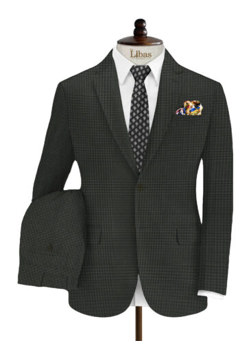 Spada Men's Terry Rayon Structured 3.75 Meter Unstitched Suiting Fabric (Blackish Grey)