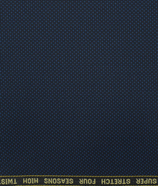 Spada Men's Terry Rayon Structured 3.75 Meter Unstitched Suiting Fabric (Dark Blue)