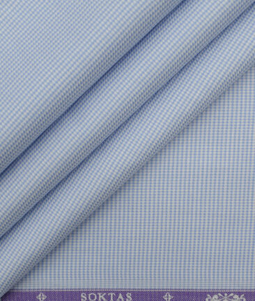 Soktas Men's Giza Cotton Structured 2.25 Meter Unstitched Shirting Fabric (White)