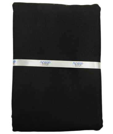 Arvind Men's Cotton Solids 1.50 Meter Unstitched Jeans Fabric (Black)