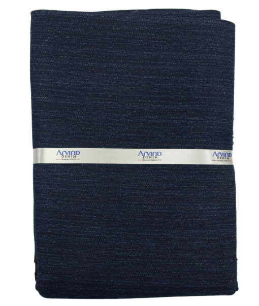 Arvind Men's Cotton Self Design 1.50 Meter Unstitched Jeans Fabric (Navy Blue)
