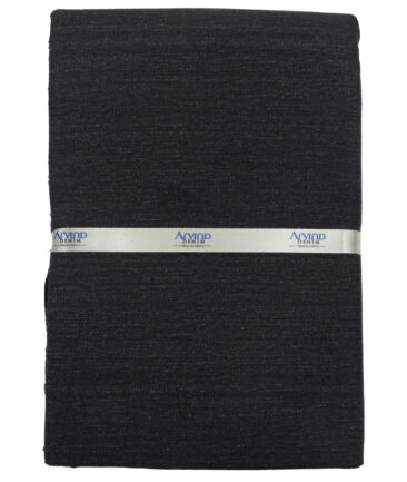 Arvind Men's Cotton Self Design 1.50 Meter Unstitched Jeans Fabric (Plantinum Black)