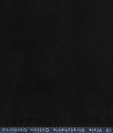 Arvind Men's Cotton Corduroy 1.50 Meter Unstitched Corduroy Trouser Fabric (Black)