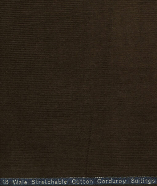 Arvind Men's Cotton Corduroy 1.50 Meter Unstitched Corduroy Trouser Fabric (Brown)
