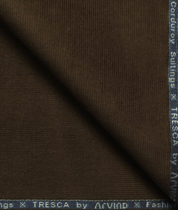 Arvind Men's Cotton Corduroy 1.50 Meter Unstitched Corduroy Trouser Fabric (Brown)
