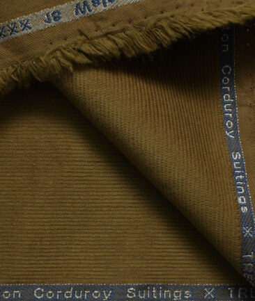 Arvind Men's Cotton Corduroy 1.50 Meter Unstitched Corduroy Trouser Fabric (Camel Brown)