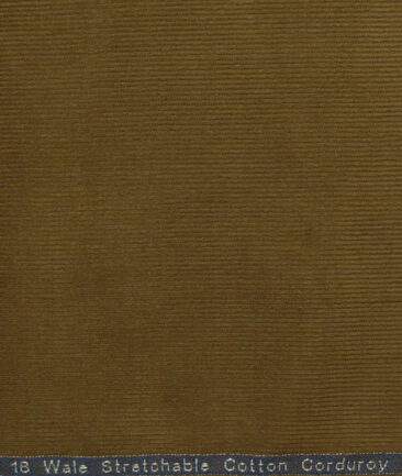 Arvind Men's Cotton Corduroy 1.50 Meter Unstitched Corduroy Trouser Fabric (Camel Brown)