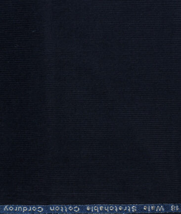Arvind Men's Cotton Corduroy 1.50 Meter Unstitched Corduroy Trouser Fabric (Dark Blue)