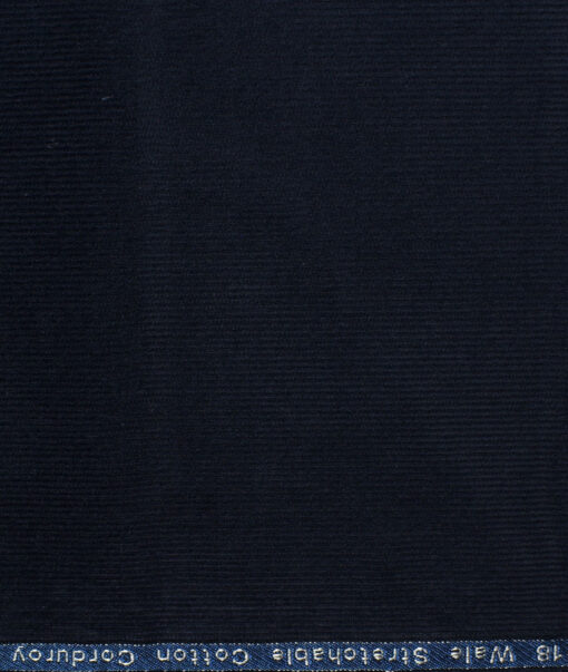 Arvind Men's Cotton Corduroy 1.50 Meter Unstitched Corduroy Trouser Fabric (Dark Blue)