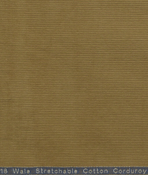 Arvind Men's Cotton Corduroy 1.50 Meter Unstitched Corduroy Trouser Fabric (Sepia Beige)