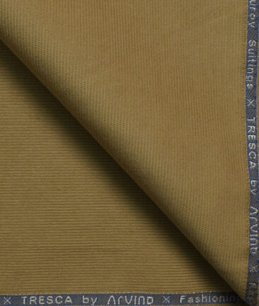 Arvind Men's Cotton Corduroy 1.50 Meter Unstitched Corduroy Trouser Fabric (Sepia Beige)