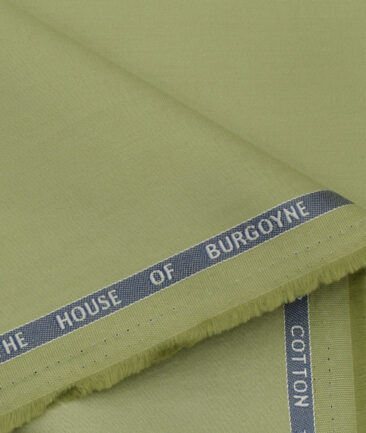 Burgoyne Men's Cotton Solids 1.50 Meter Unstitched Trouser Fabric (Olive Green)
