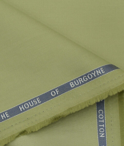 Burgoyne Men's Cotton Solids 1.50 Meter Unstitched Trouser Fabric (Olive Green)