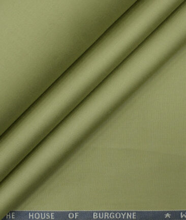 Burgoyne Men's Cotton Solids 1.50 Meter Unstitched Trouser Fabric (Olive Green)