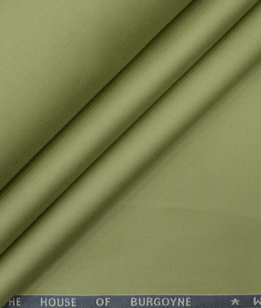 Burgoyne Men's Cotton Solids 1.50 Meter Unstitched Trouser Fabric (Olive Green)