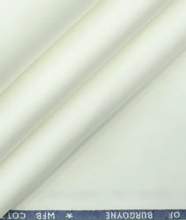 Burgoyne Men's Cotton Solids 1.50 Meter Unstitched Trouser Fabric (White)