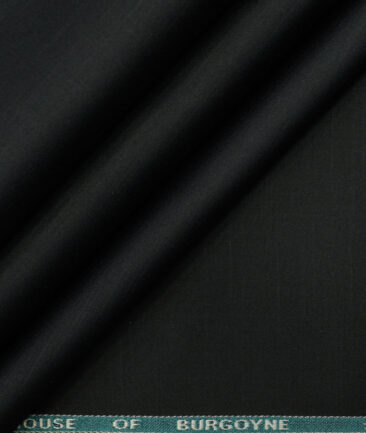 Burgoyne Men's Cotton Solids 1.50 Meter Unstitched Trouser Fabric (Black)