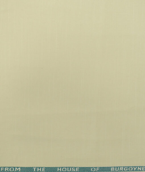Burgoyne Men's Cotton Solids 1.50 Meter Unstitched Trouser Fabric (Cream)