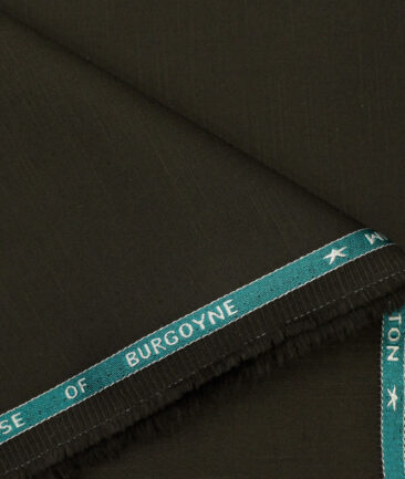 Burgoyne Men's Cotton Solids 1.50 Meter Unstitched Trouser Fabric (Dark Brown)
