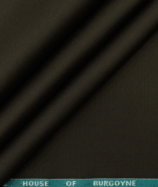 Burgoyne Men's Cotton Solids 1.50 Meter Unstitched Trouser Fabric (Dark Brown)