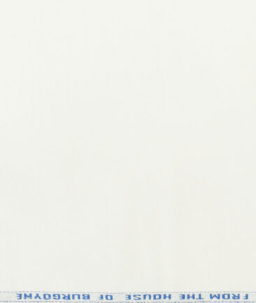 Burgoyne Men's Cotton Solids 1.50 Meter Unstitched Trouser Fabric (White)
