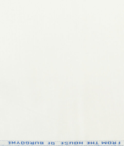 Burgoyne Men's Cotton Solids 1.50 Meter Unstitched Trouser Fabric (White)