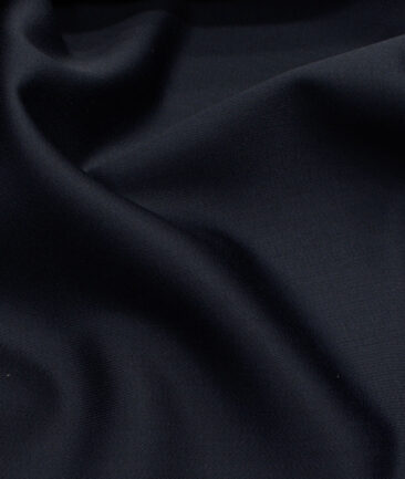 Cavalero Men's Wool Solids Super 150's3.75 Meter Unstitched Suiting Fabric (Navy Blue)