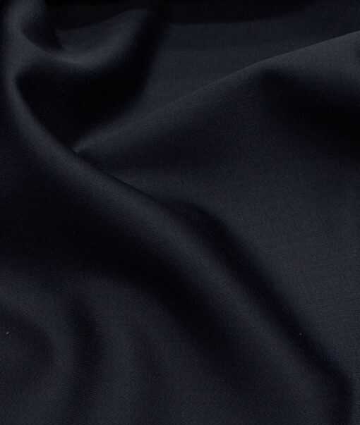 Cavalero Men's Wool Solids Super 150's3.75 Meter Unstitched Suiting Fabric (Navy Blue)