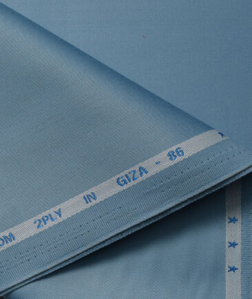 J.Hampstead Men's Cotton Solids 1.50 Meter Unstitched Trouser Fabric (Sky Blue)