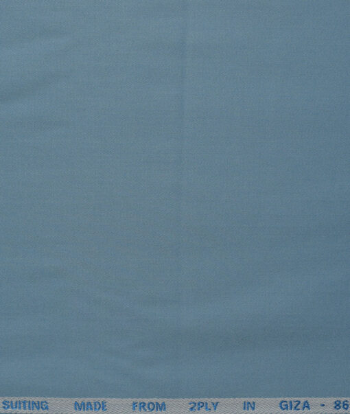 J.Hampstead Men's Cotton Solids 1.50 Meter Unstitched Trouser Fabric (Sky Blue)