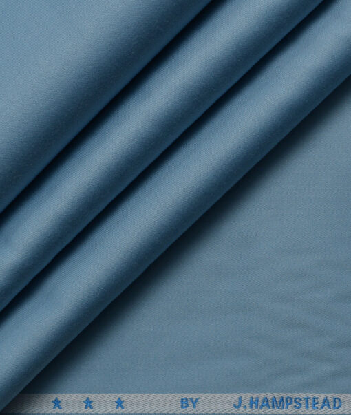 J.Hampstead Men's Cotton Solids 1.50 Meter Unstitched Trouser Fabric (Sky Blue)