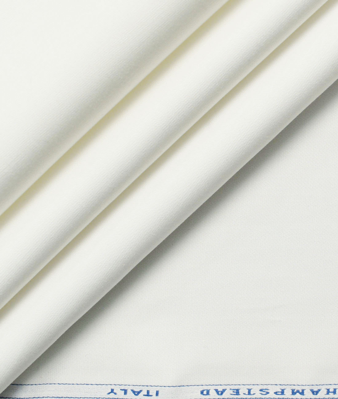 J.Hampstead Men's Cotton Solids 1.50 Meter Unstitched Trouser Fabric (White)