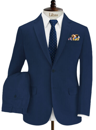 J.Hampstead Men's Wool Solids Super 150's 3.75 Meter Unstitched Suiting Fabric (Royal Blue)