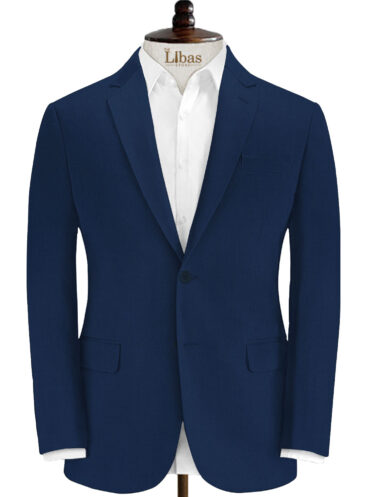 J.Hampstead Men's Wool Solids Super 150's 3.75 Meter Unstitched Suiting Fabric (Royal Blue)