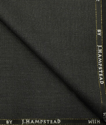 J.Hampstead Men's Wool Structured Super 90's 3.75 Meter Unstitched Suiting Fabric (Blackish Grey)