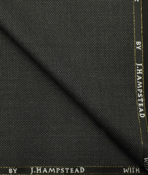 J.Hampstead Men's Wool Structured Super 90's 3.75 Meter Unstitched Suiting Fabric (Blackish Grey)
