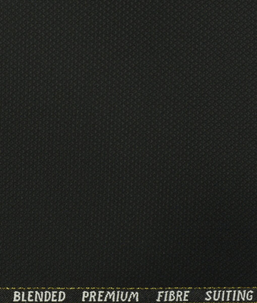 J.Hampstead Men's Wool Structured Super 100's 3.75 Meter Unstitched Suiting Fabric (Black)