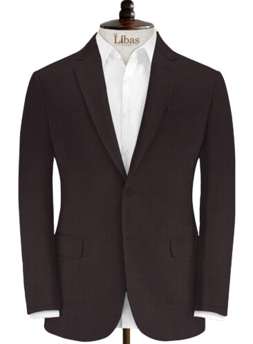J.Hampstead Men's Wool Structured Super 100's 3.75 Meter Unstitched Suiting Fabric (Dark Wine)