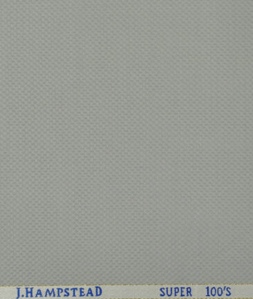 J.Hampstead Men's Wool Structured Super 100's 3.75 Meter Unstitched Suiting Fabric (Light Grey)
