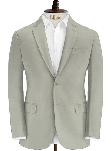 J.Hampstead Men's Wool Checks Super 100's 3.75 Meter Unstitched Suiting Fabric (Light Grey)