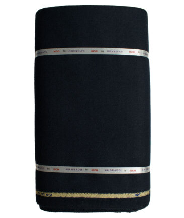 OCM Men's Wool Solids Thick  2.25 Meter Unstitched Tweed Jacketing & Blazer Fabric (Dark Blue)