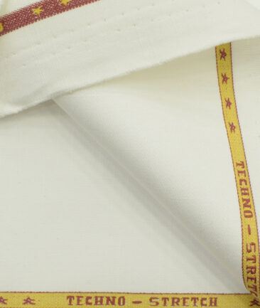 Raymond Men's Cotton Self Design 1.50 Meter Unstitched Trouser Fabric (White)