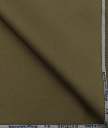 Raymond Men's Cotton Solids 1.50 Meter Unstitched Trouser Fabric (Brown)